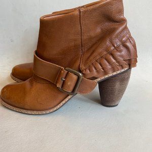 Ruffled Leather Booties